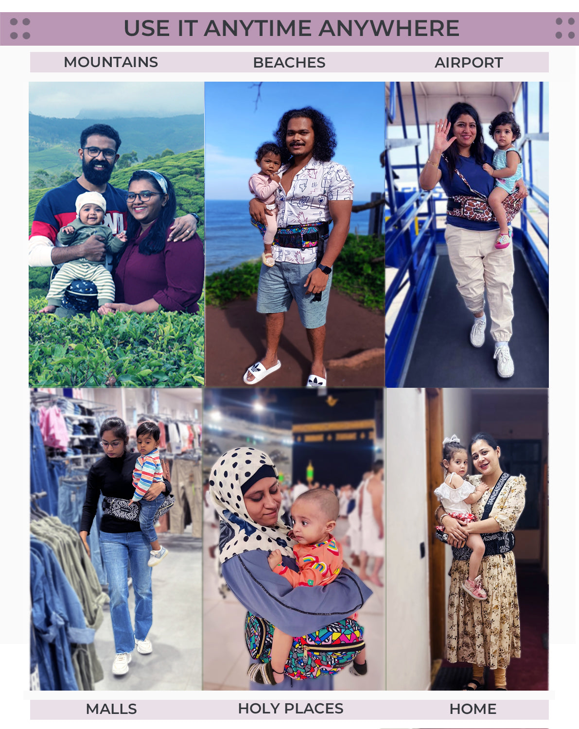 Airplanes Baby Carrier with Hip Seat & In-built Mini Diaper Bag