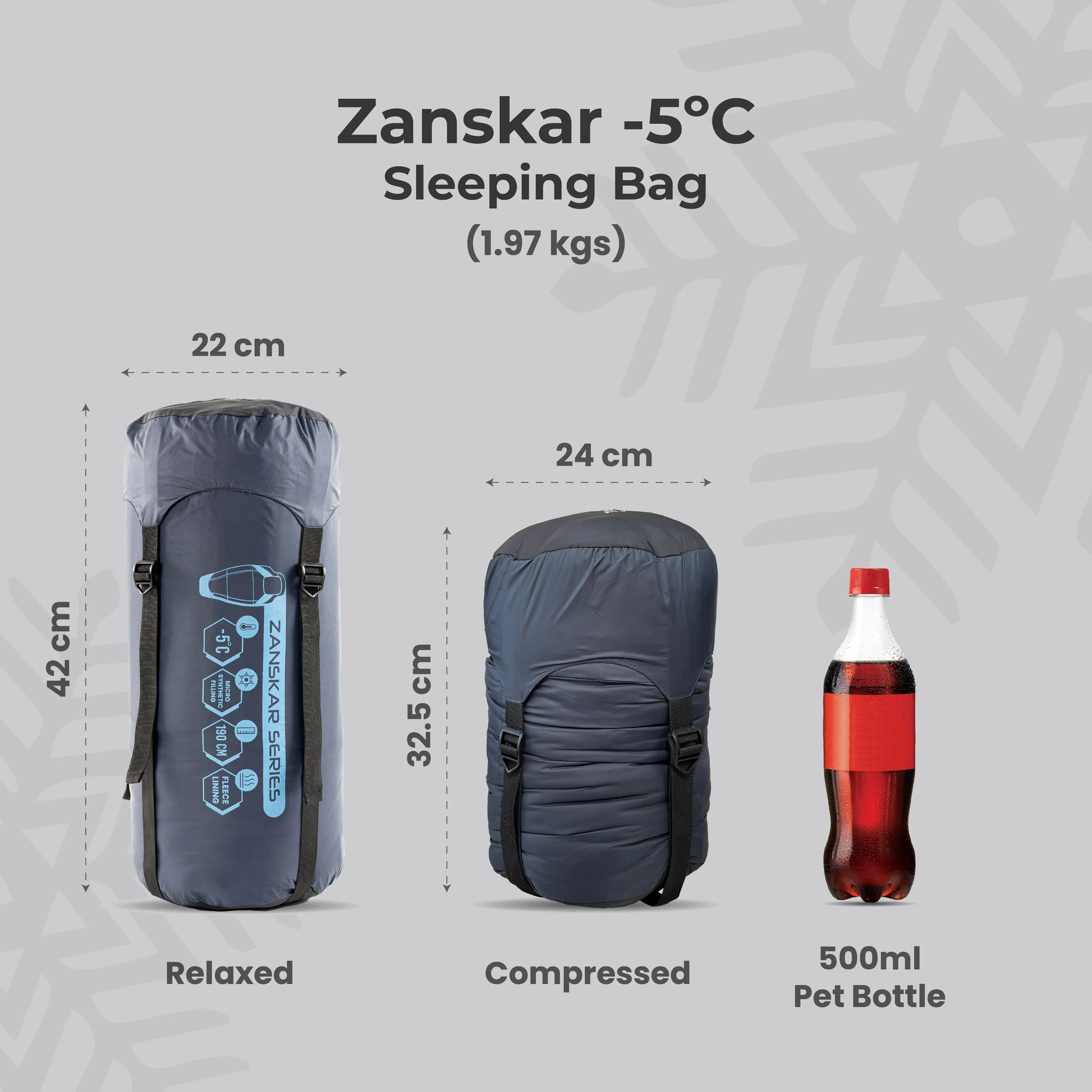 Tripole Zanskar Army Sleeping Bag with Fleece Lining for Cold Weather Trekking and Travelling | Mummy Shape | Water Repellent | 3 Year Warranty ( - 5°C Blue)