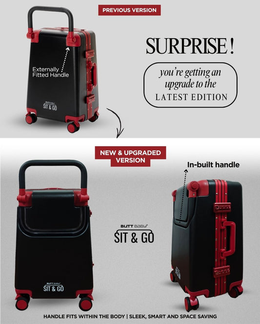 Butt Baby Sit & Go - India's First Cabin Luggage Baby Carrier - Intense Black