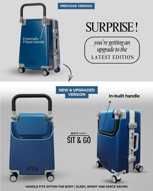 Butt Baby Sit & Go - India's First Cabin Luggage Baby Carrier - Midnight Blue