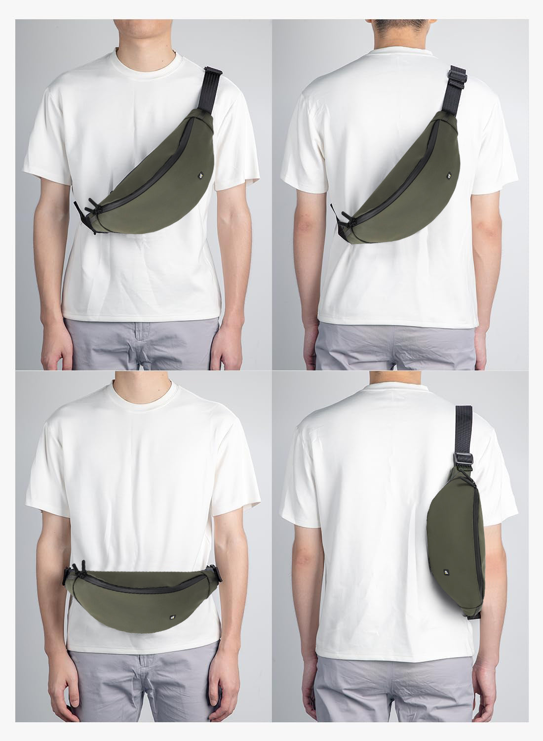 Destinio Banana Waist Bag for Man Woman- Olive Green