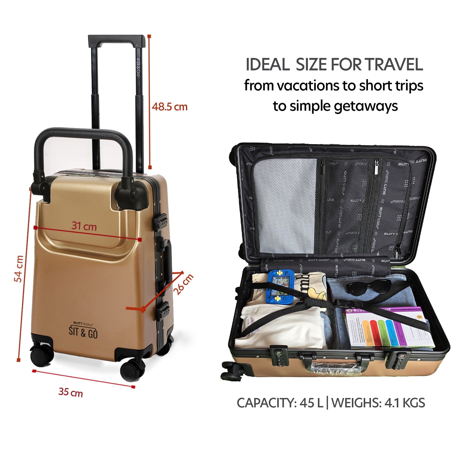Butt Baby Sit & Go - India's First Cabin Luggage Baby Carrier - Rustic Bronze