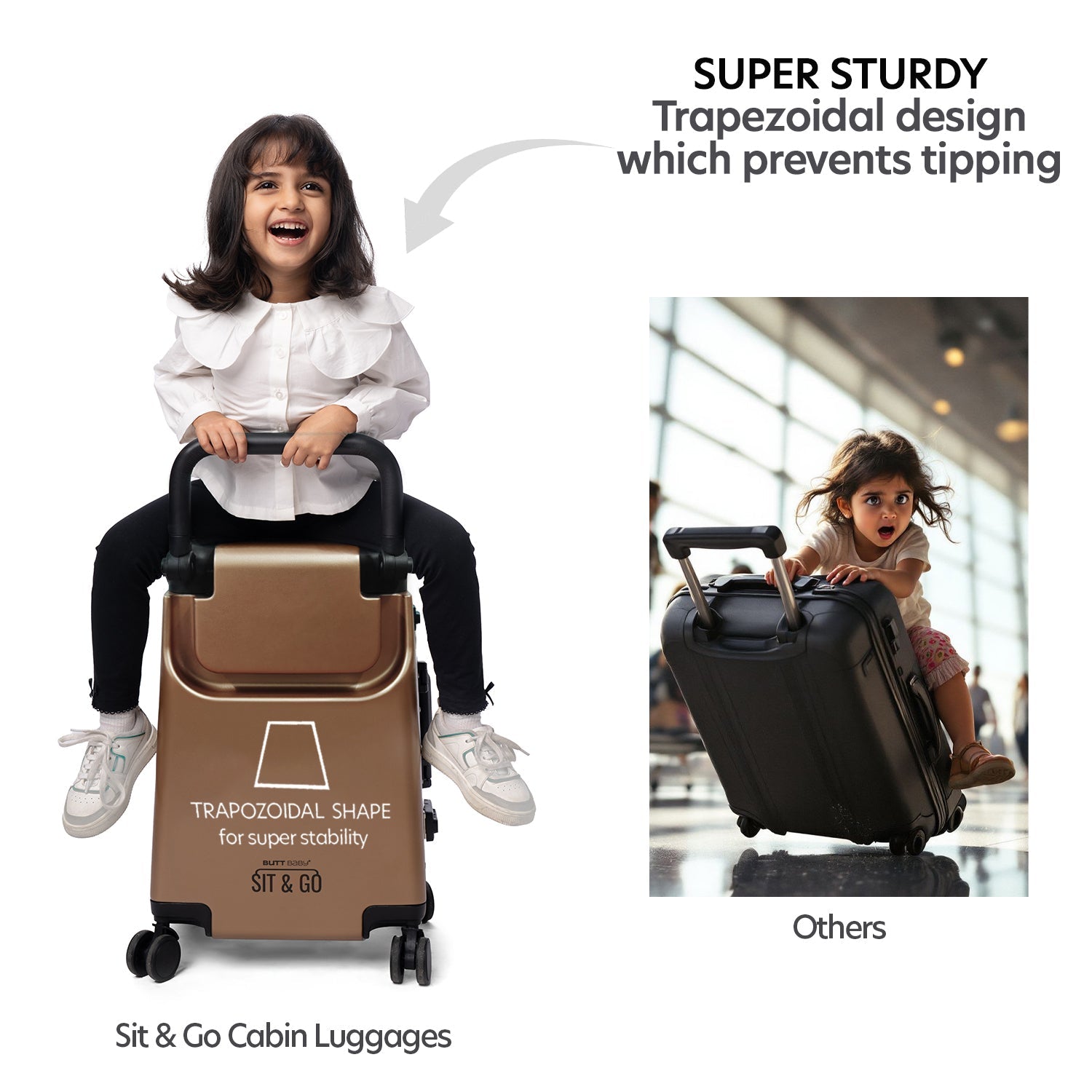 Butt Baby Sit & Go - India's First Cabin Luggage Baby Carrier - Rustic Bronze