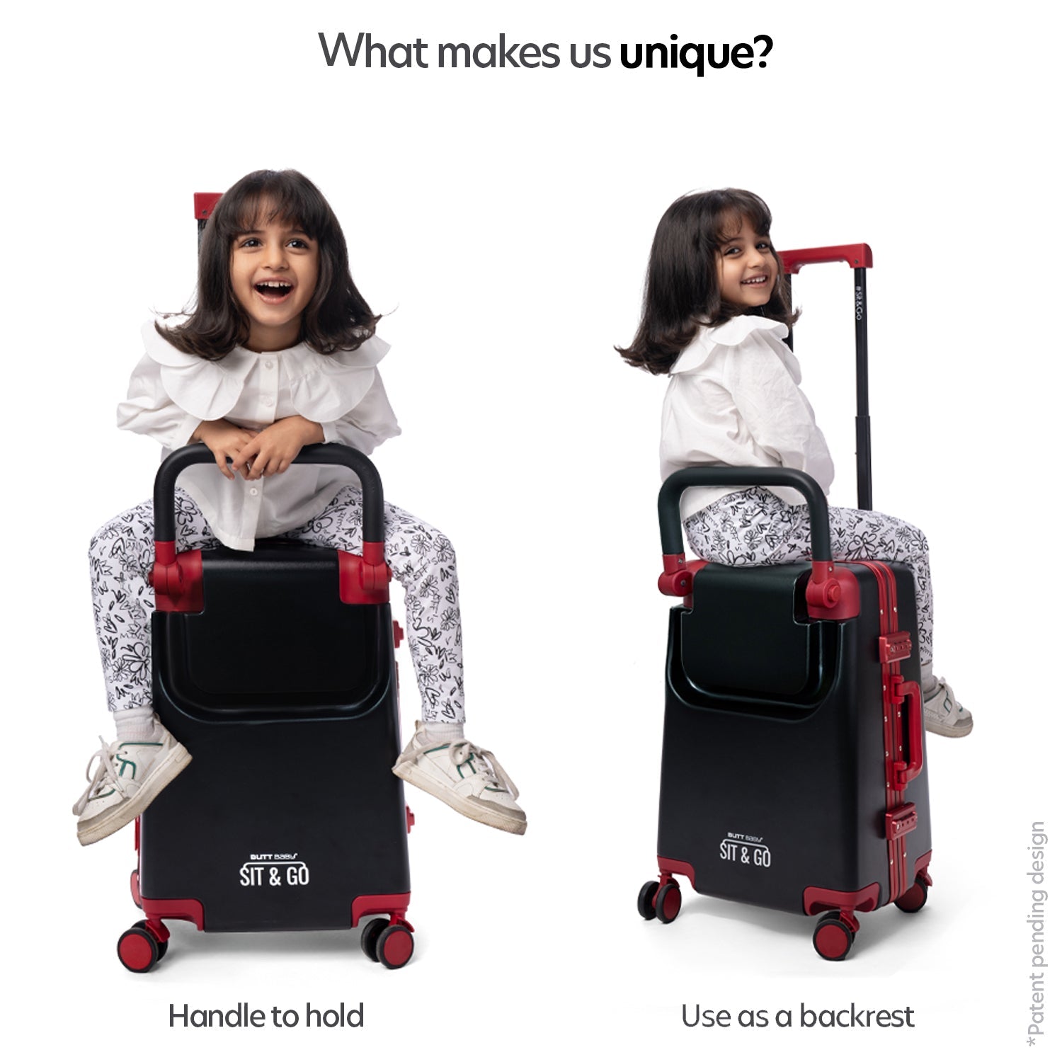 Butt Baby Sit & Go - India's First Cabin Luggage Baby Carrier - Intense Black