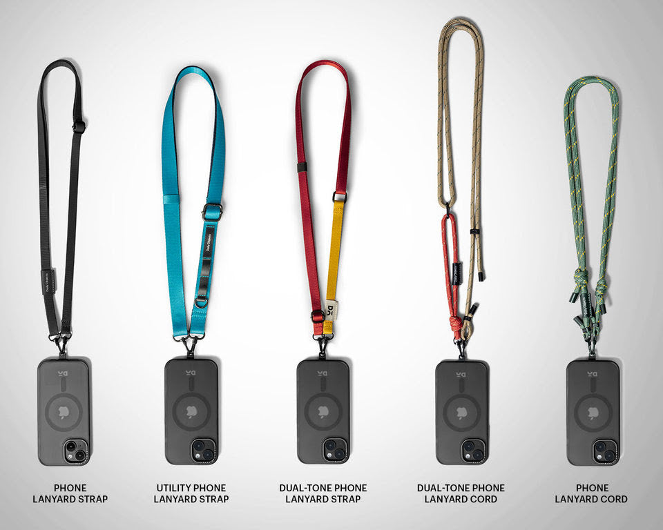Black Crossbody Utility Phone Lanyard - Strap