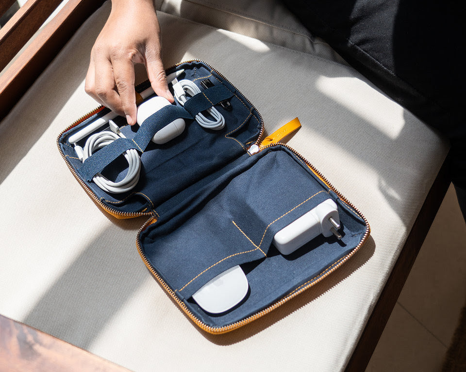 Marshal Tech Kit Organiser - Leatherite - Mustard