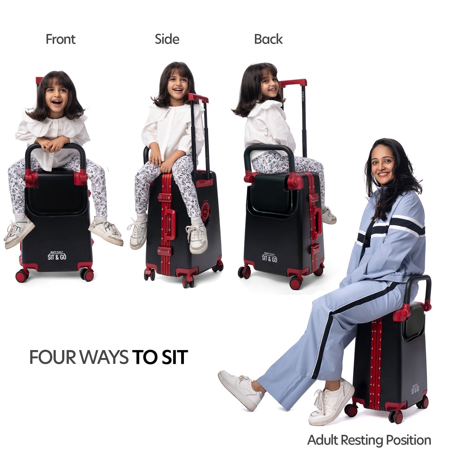 Butt Baby Sit & Go - India's First Cabin Luggage Baby Carrier - Intense Black