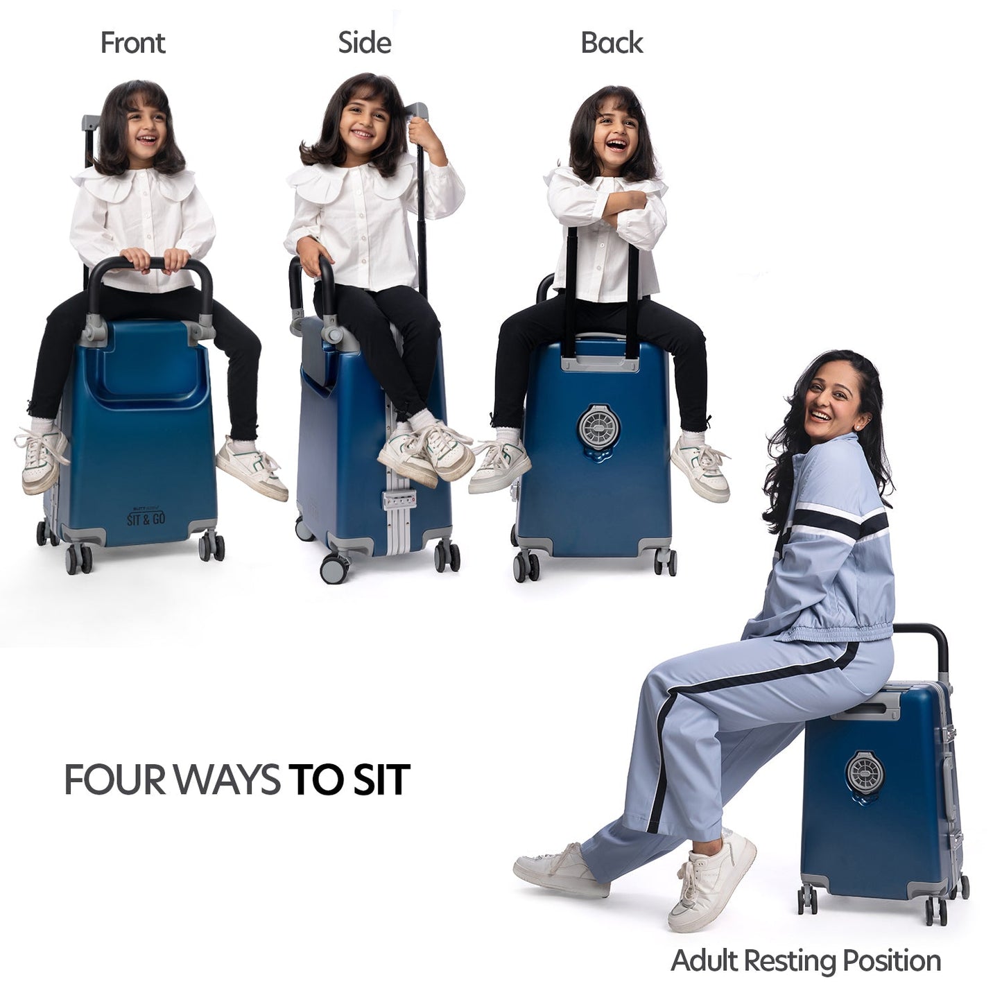 Butt Baby Sit & Go - India's First Cabin Luggage Baby Carrier - Midnight Blue