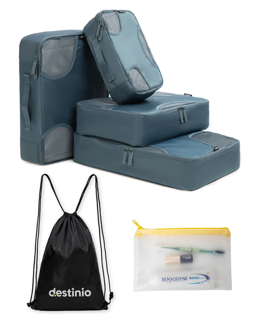 DT cross mesh packing cubes - Blue