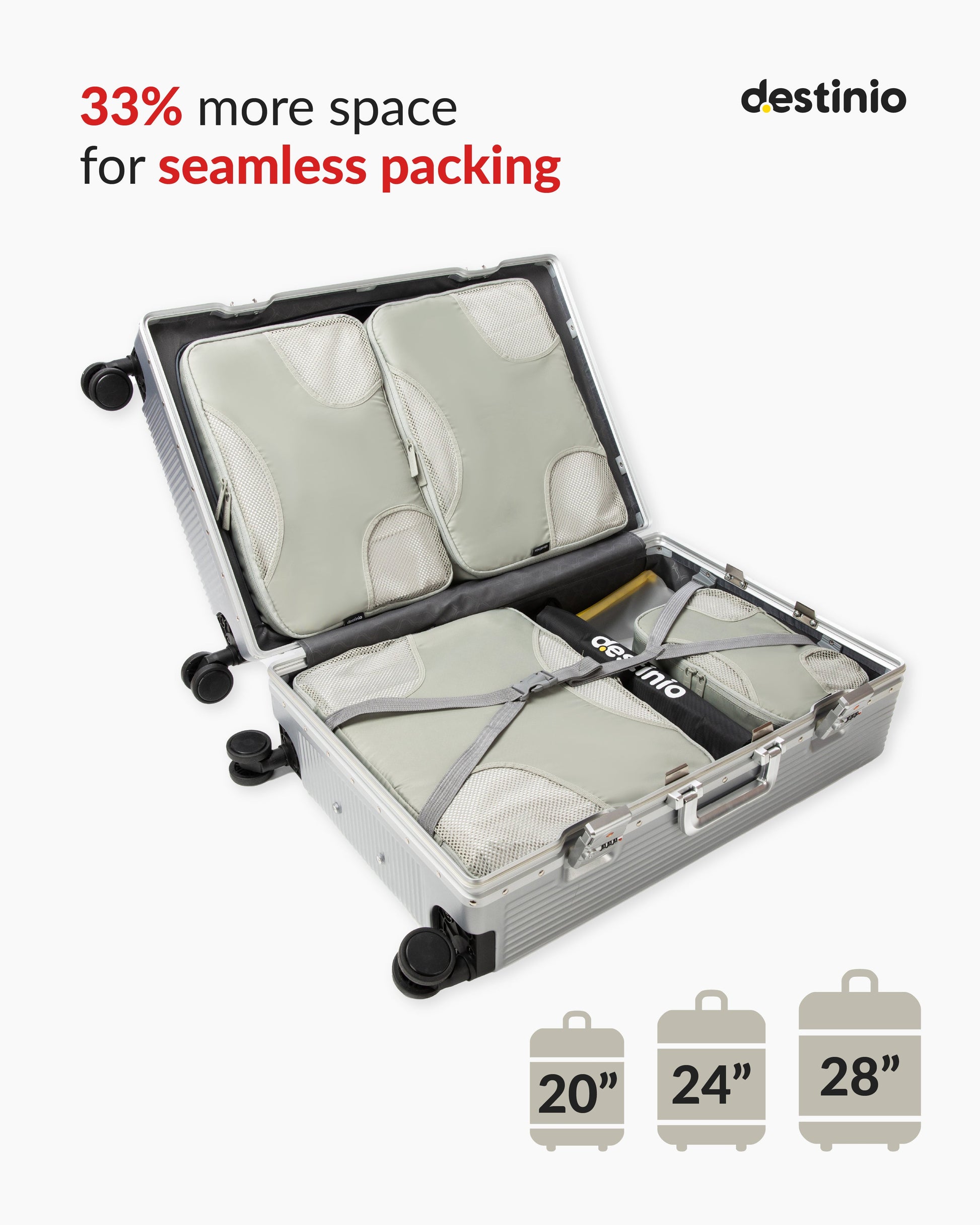 DT cross mesh packing cubes - Green
