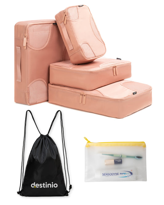 DT cross mesh packing cubes - Pink